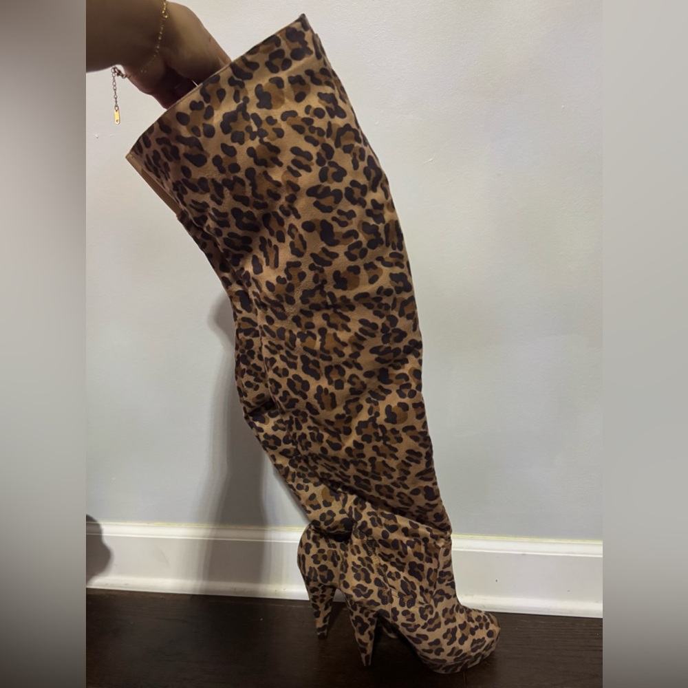 Leopard Print Over-the-Knee Boots